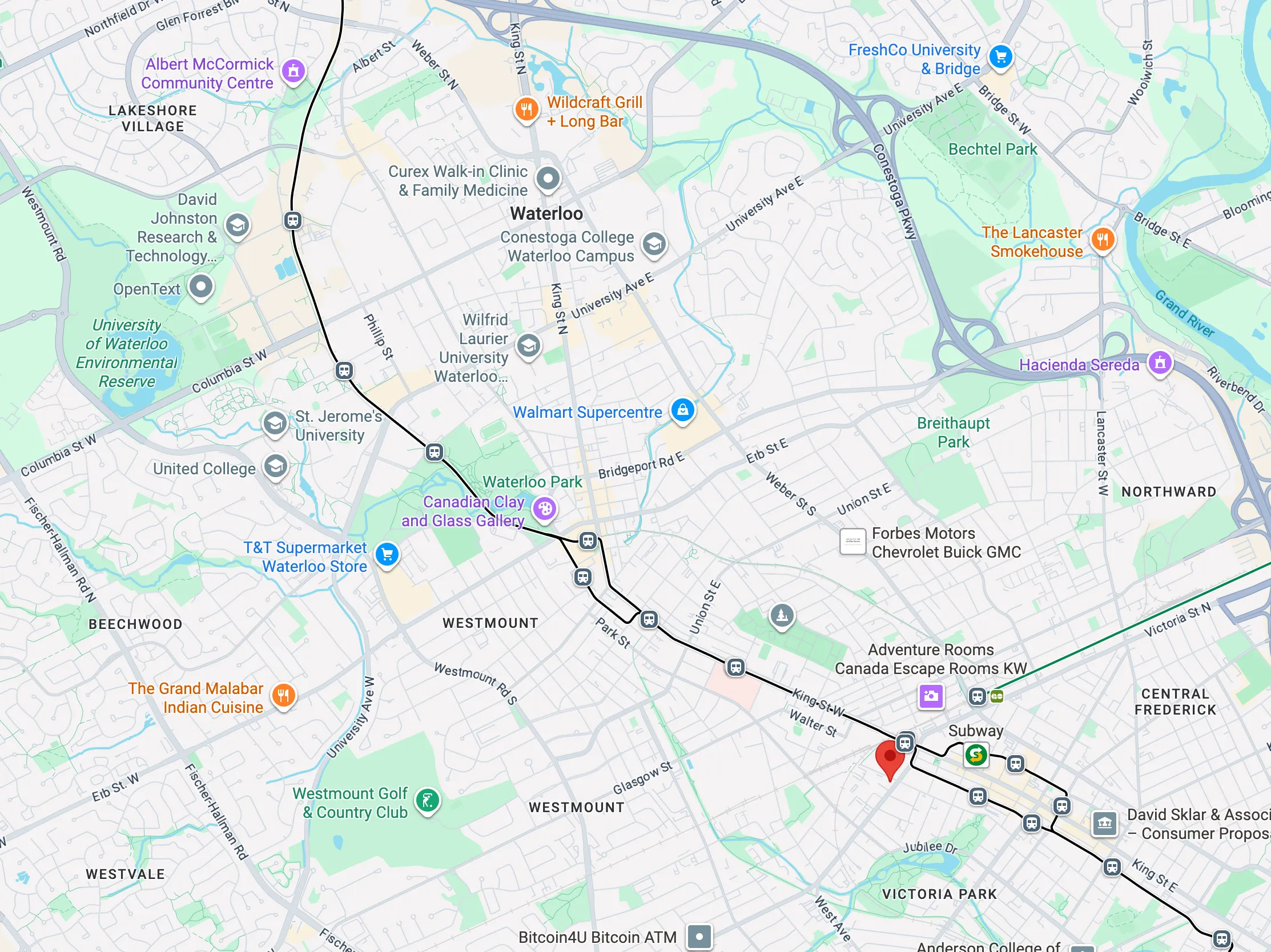 Map — 72 Victoria Street South, Kitchener