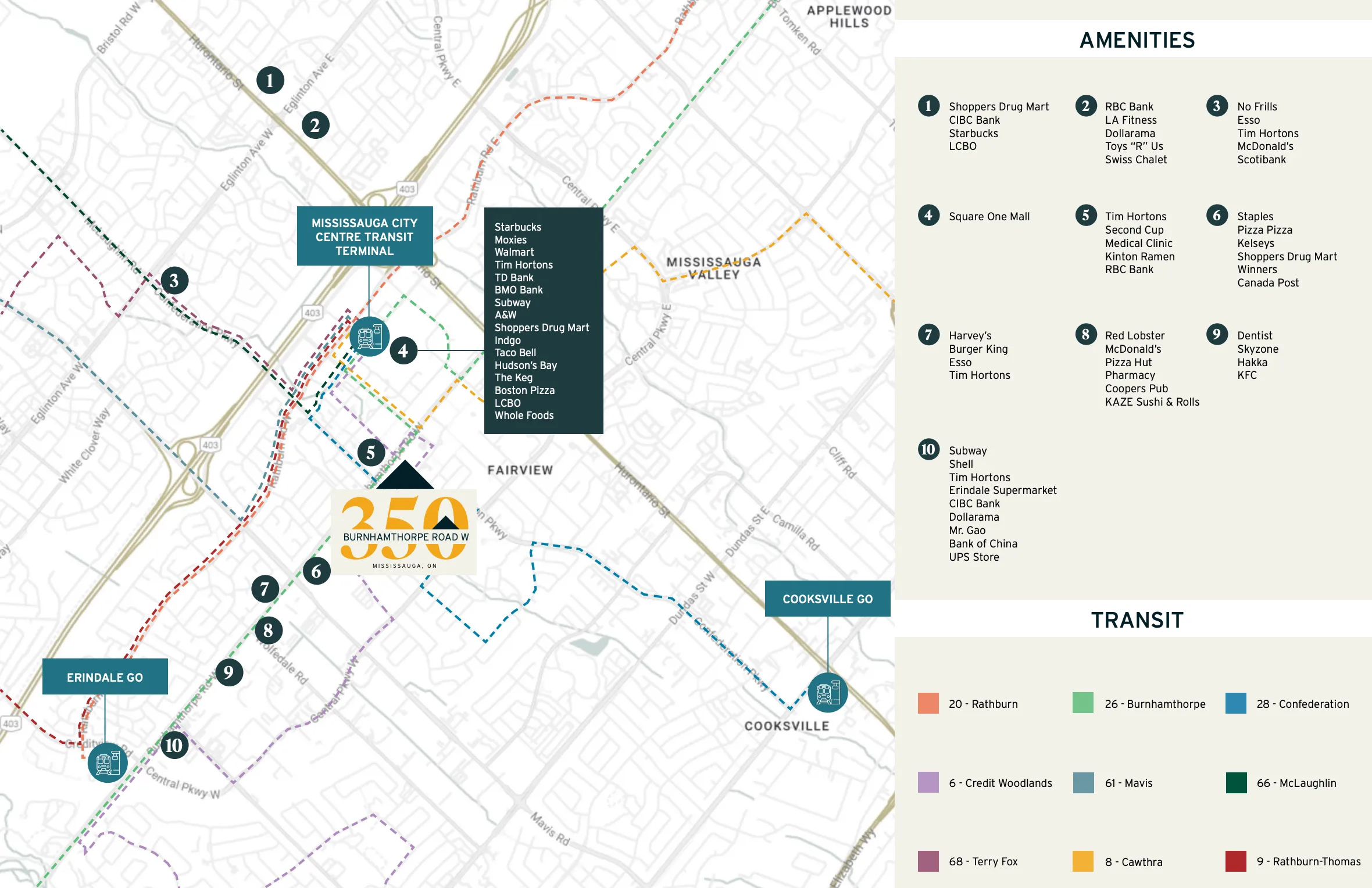 Map — 350 Burnhamthorpe Rd W, Mississauga