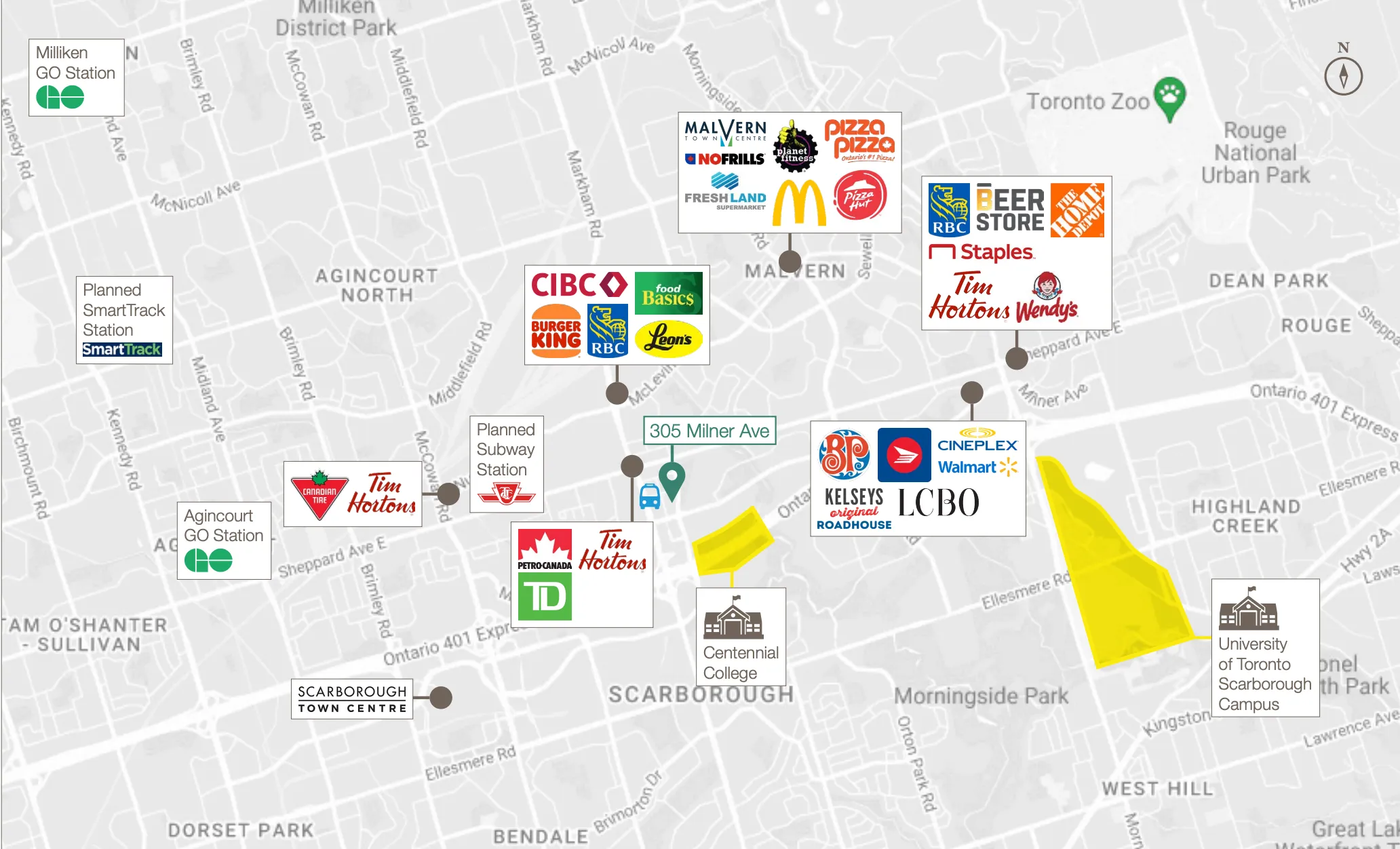 Map — 305 Milner Avenue, Scarborough